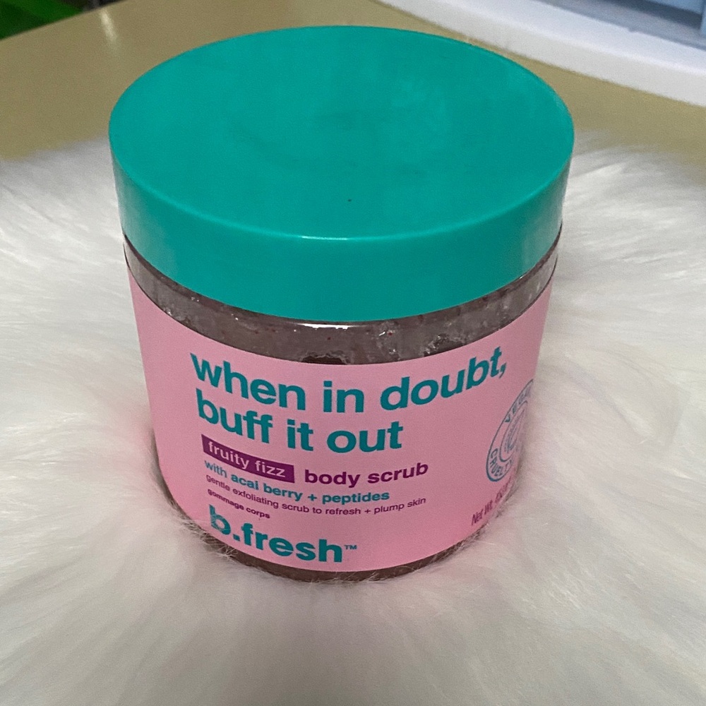 When In doubt buff it out Fruity Fizz Body Scrub buy one get one free